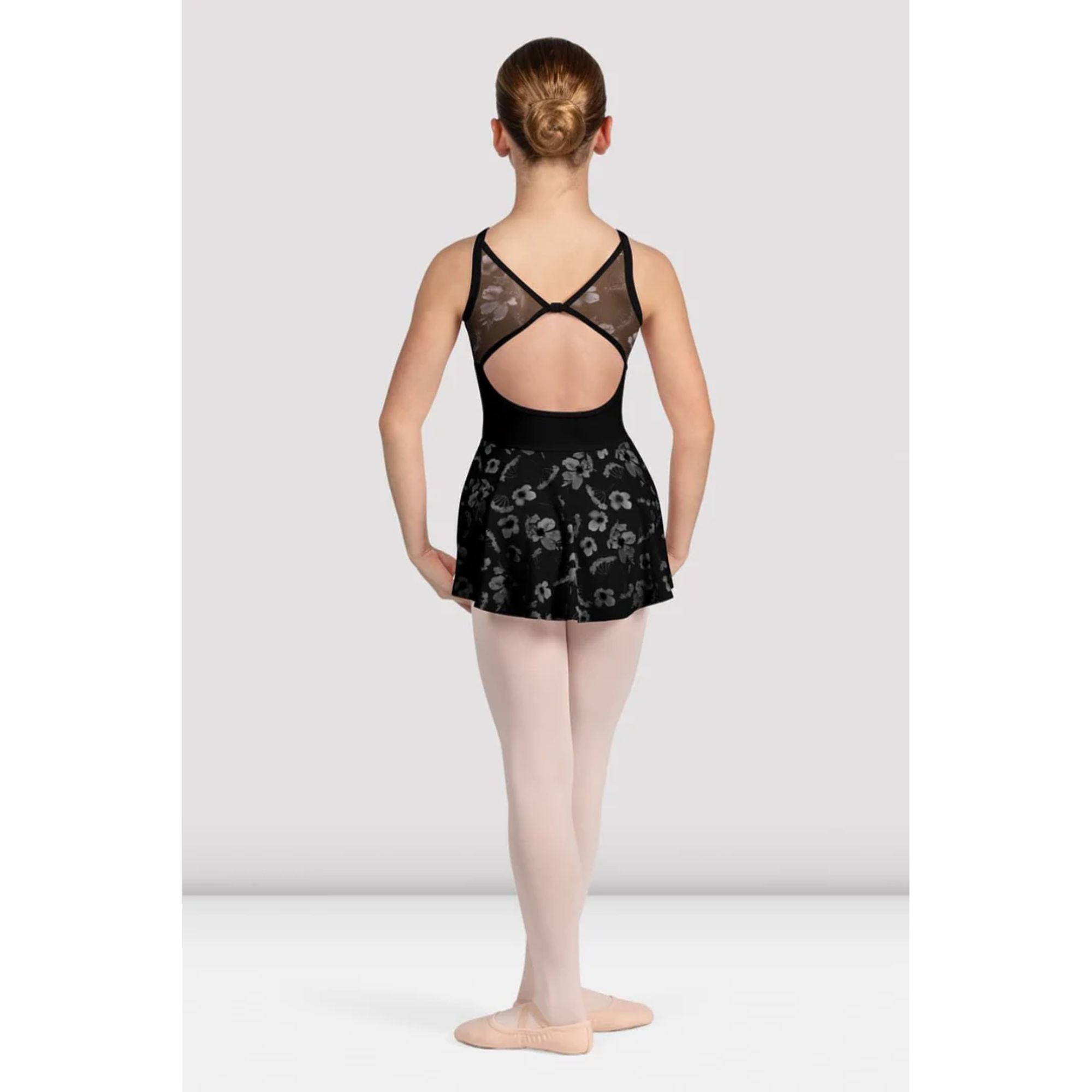 Bloch CL5257 Girls High Neck Skirted Leotard Black Back
