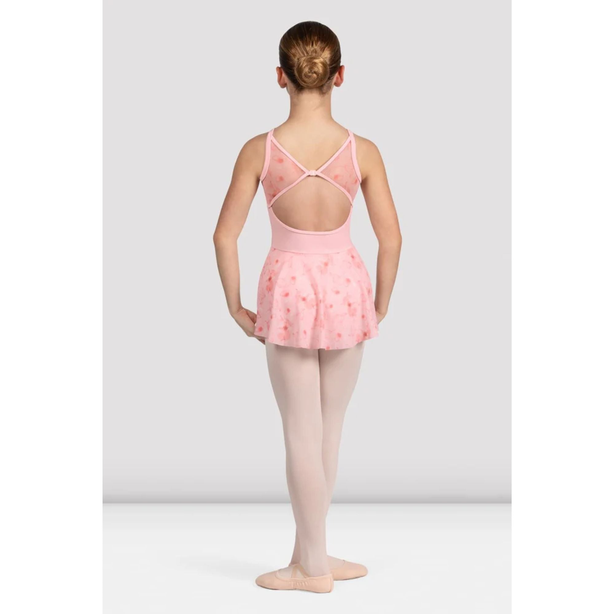 Bloch CL5257 Girls High Neck Skirted Leotard Candy Pink Back