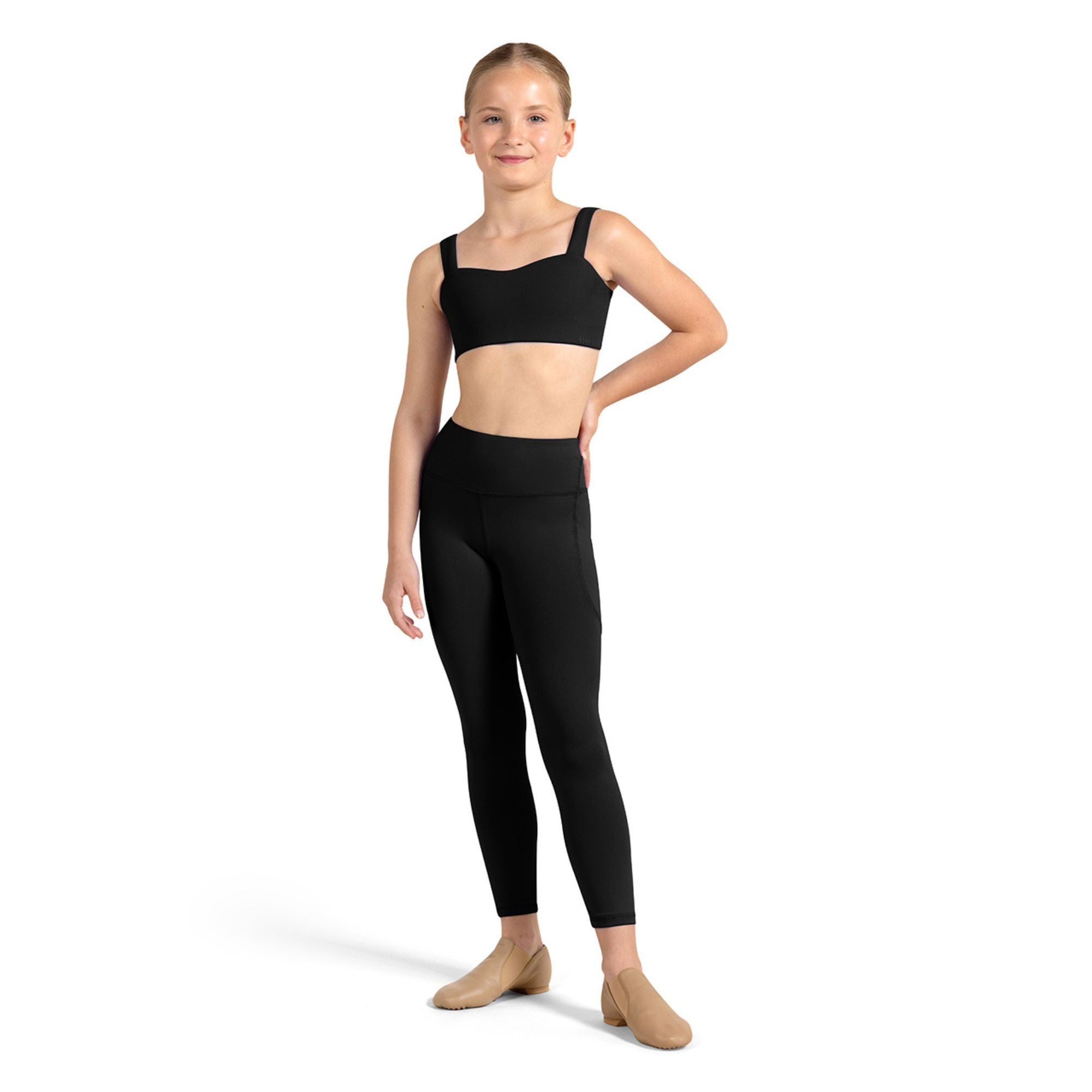 CZ4247 Wide Strap Piera Camisole Crop Top Black Front