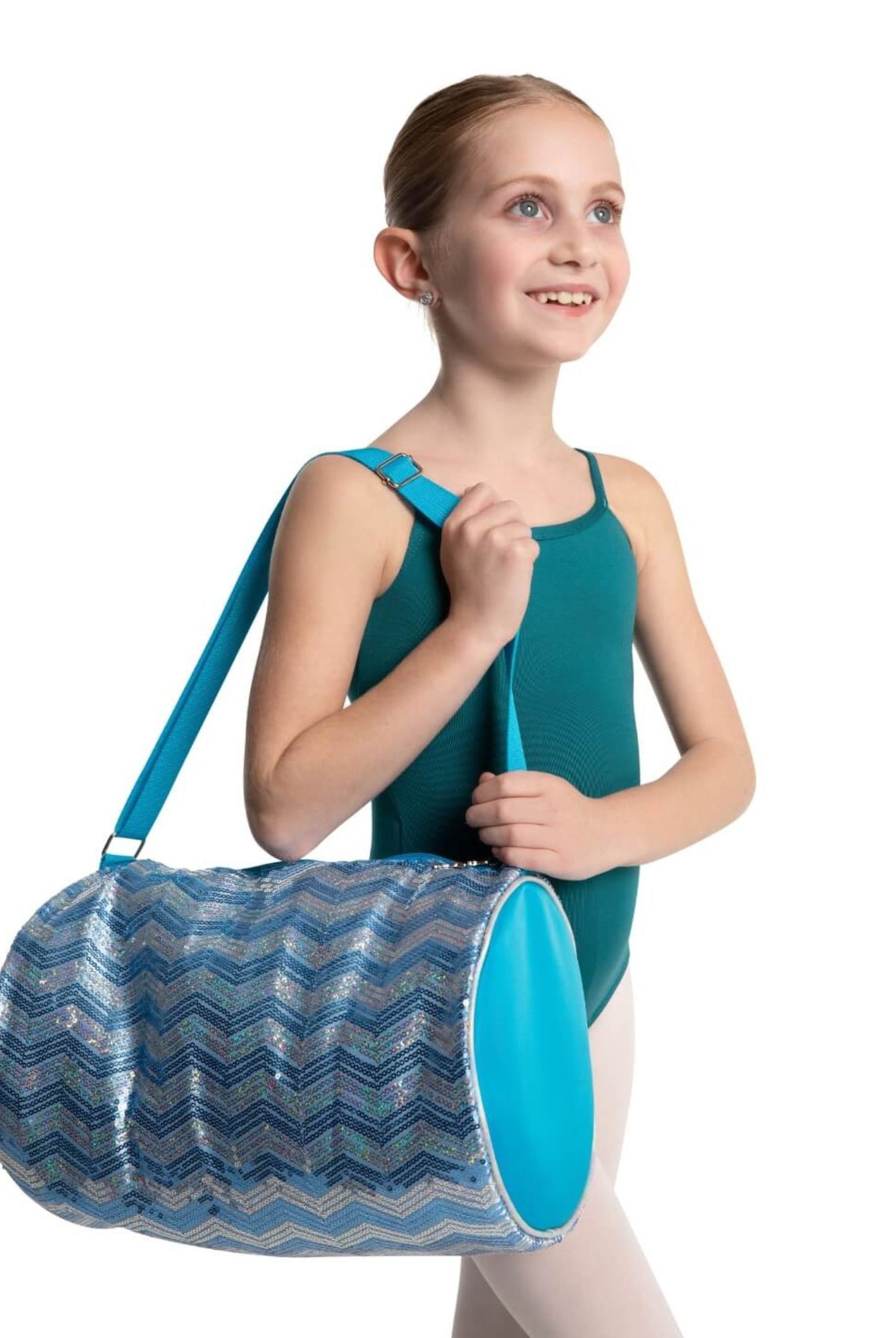 Capezio B283 Sequin Barrel Bag Child Holding Bag Light Blue