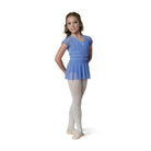 22204C Willow Ruffle Skirted Leotard w/sheer Overlay Periwinkle Front