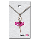 TYVM 79826 Crystal Ballerina Necklace Fuscia