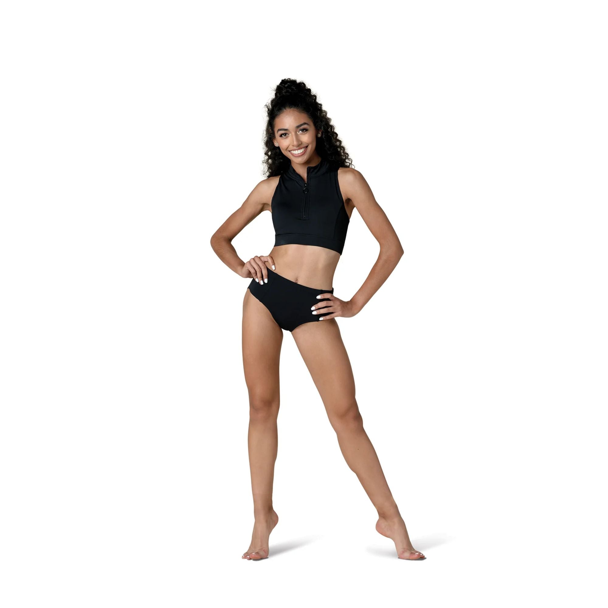 2742C Kids Dance Brief Black Front 1