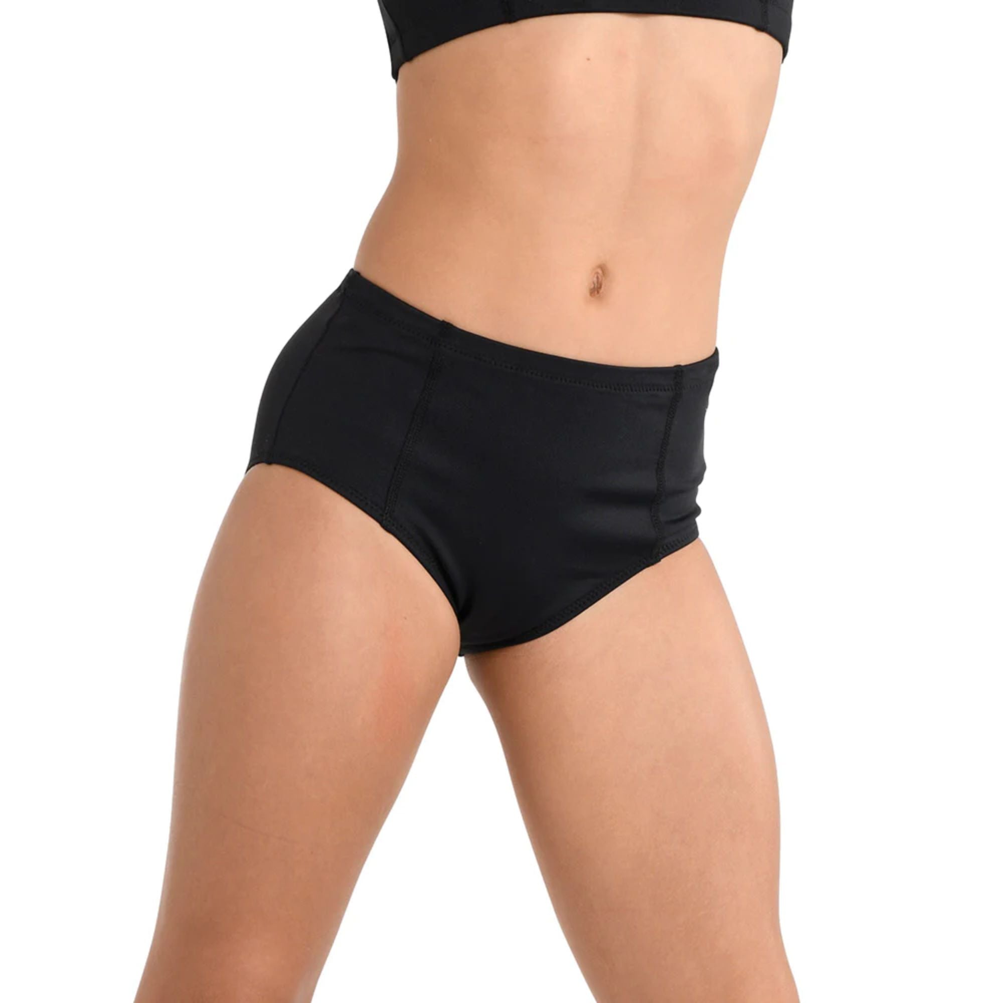 2742C Kids Dance Brief Black Front 2