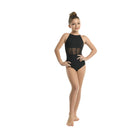 Danznmotion 21105C Girls Brigitte Leotard Front Black