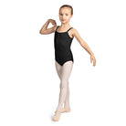 Mirella M1249C Girls Twist Back Camisole Leotard Black Front