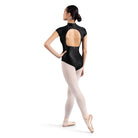 Mirella M5106LM Ladies Zip Front Cap Sleeve Leotard Black Back