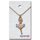 TYVM 79512 Crystal Ballerina Necklace Rainbow