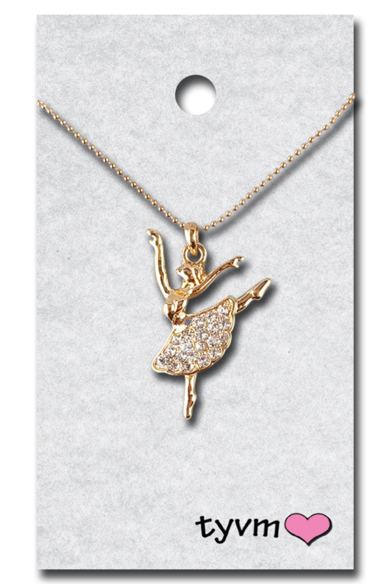 TYVM 79816 Crystal Ballerina Necklace Gold