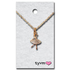 TYVM 79820 Crystal Silver Ballerina Necklace Gold