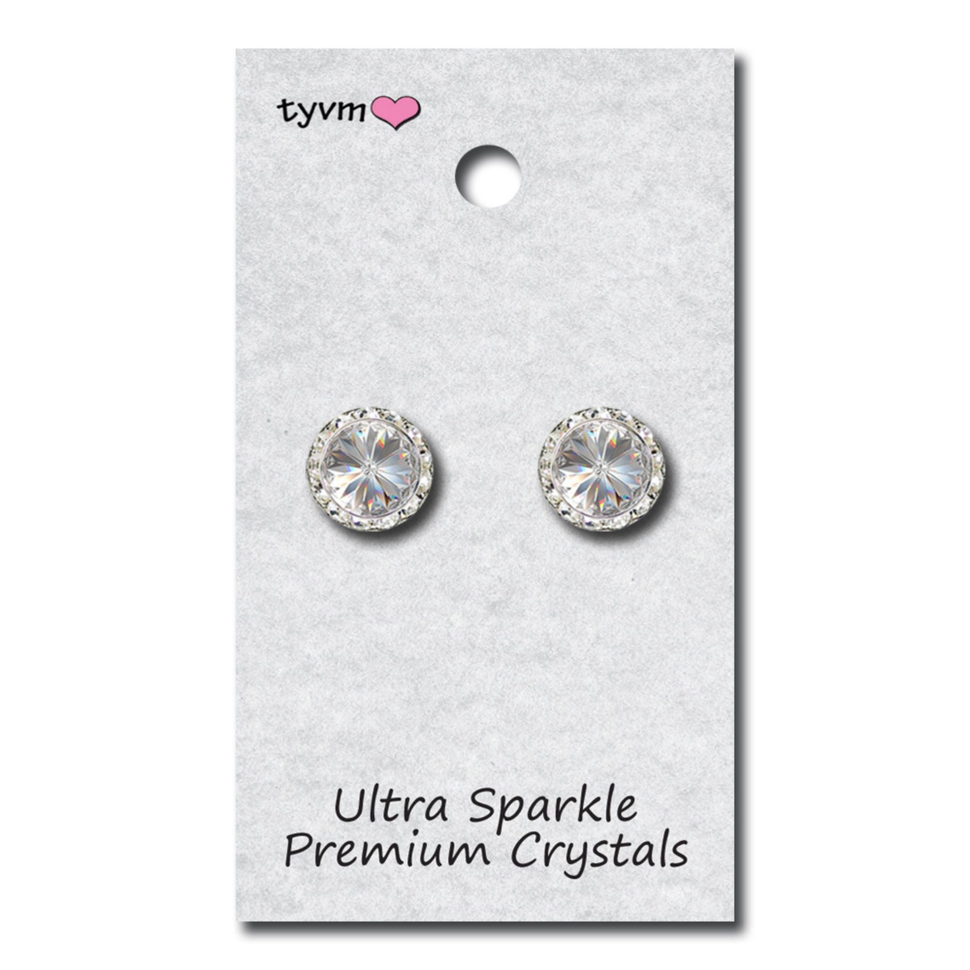 TYVM 98013 13mm Center Stone Earring Clear